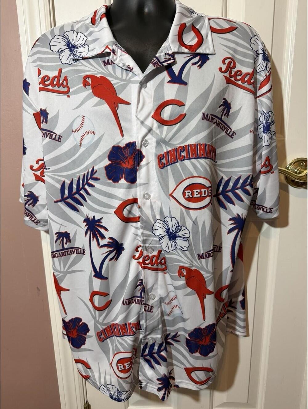 2025 Cincinnati Reds Margaritaville Hawaiian Style Shirt Giveaway Mens XL